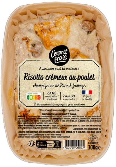 risotto-cremeux-esprit-frais-2025 Risotto crémeux au poulet et champignons de Paris et ciboulette